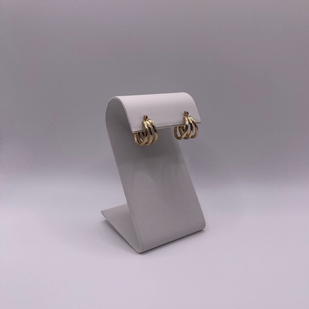 Time and Tru Women’s Small Triple Layer Twisted Gold Hoop Earrings